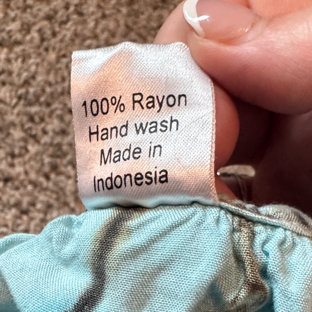 Bali Light Blue and Brown Tie-Dye Braided-Strap Tunic (one size) - Picture 7 of 7